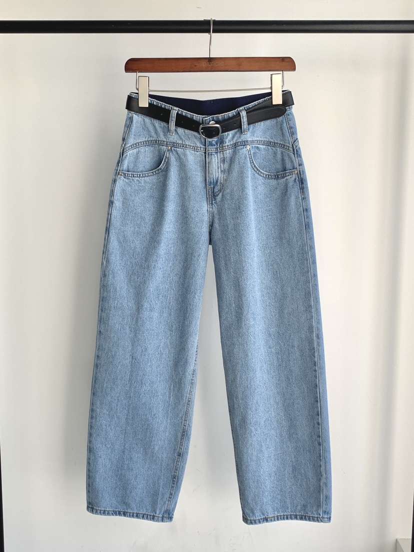 DAVICHI/D.SECOND韓國直郵實拍女士新品休閑牛仔褲含隨機腰帶DAVICHI/D.SECOND牛仔褲