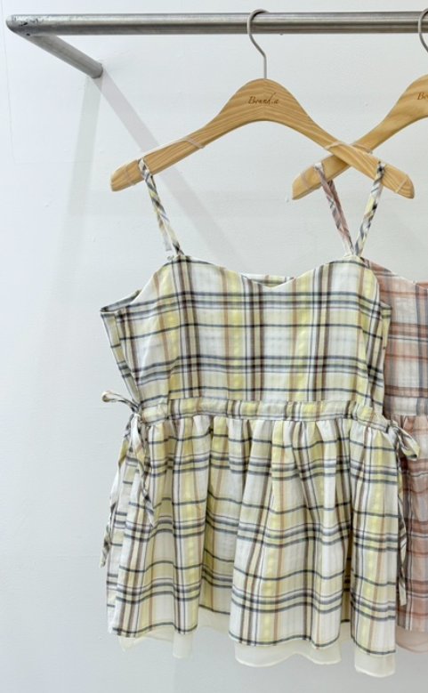 BOUND.A韓國直郵女士新款休閑熱賣人氣26春夏吊帶背心格子BOUND.A吊帶/背心