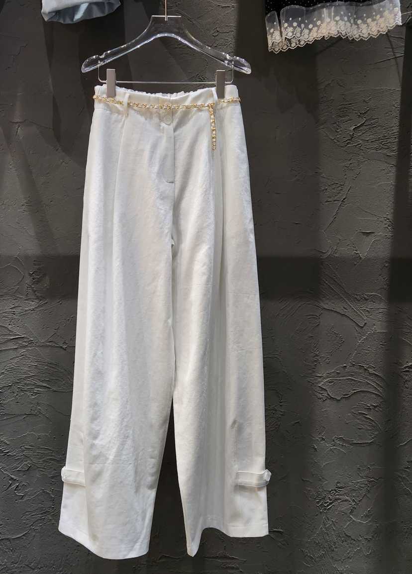 BLACK RIBBON-A韓國直郵女士新款26春夏休閑褲含腰帶褶裥BLACK RIBBON-A休閑褲