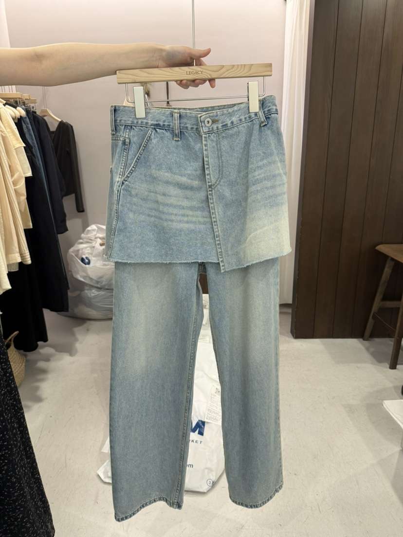 LEGACY韓國東大門直郵女士新品26春夏休閑時尚牛仔褲疊穿LEGACY牛仔褲