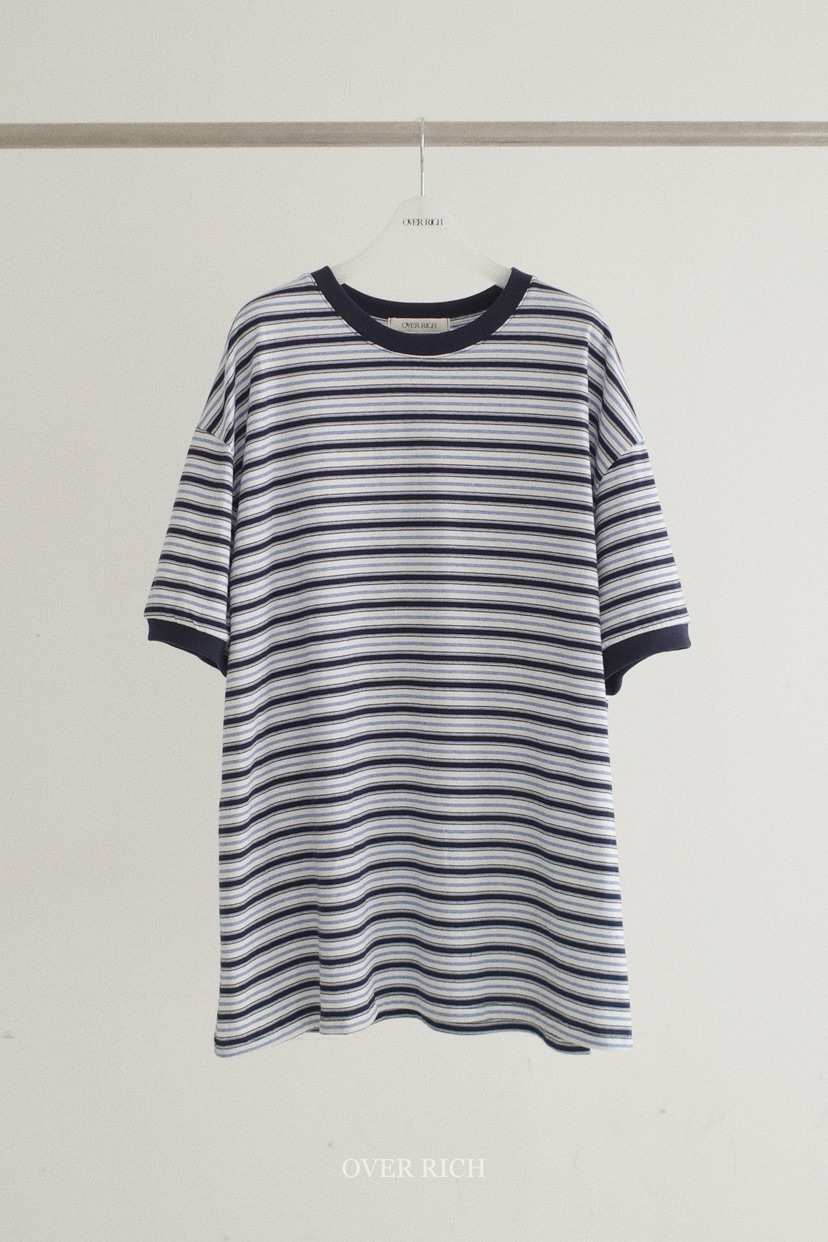 OVER RICH韓國東大門代購女士新品職業推薦26春夏T恤條紋OVER RICHT恤