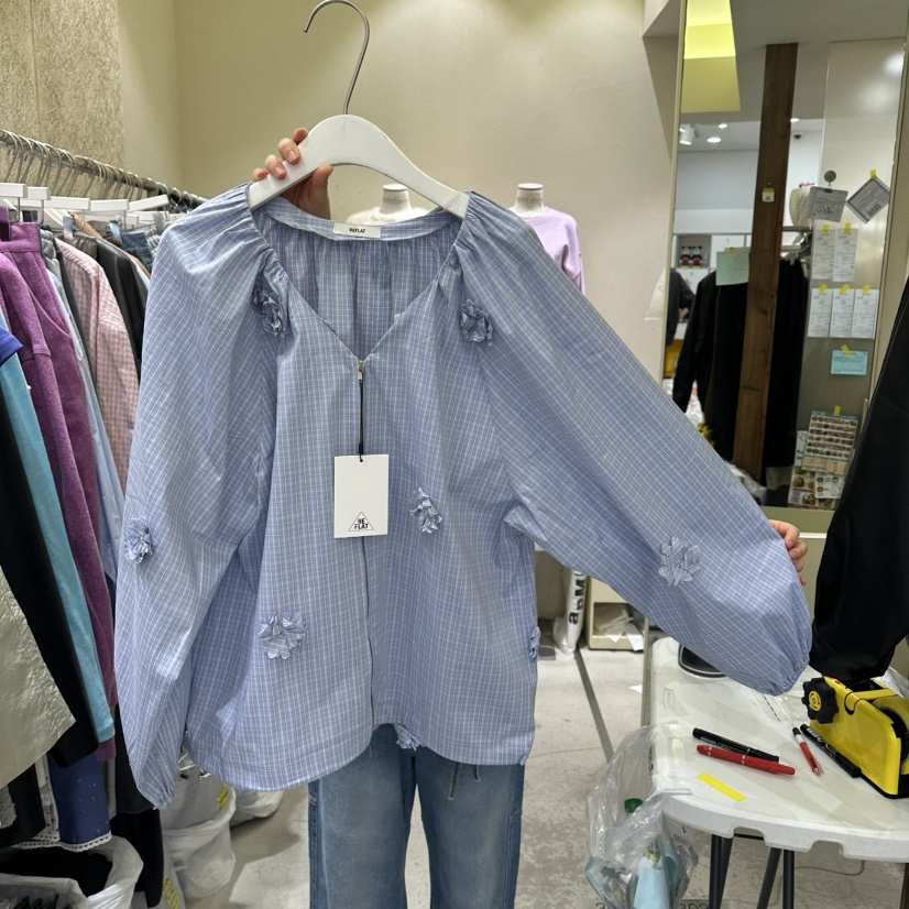 REFLAT韓國直郵實拍女士新品熱賣休閑推薦人氣襯衫蕾絲衫REFLAT襯衫/蕾絲衫