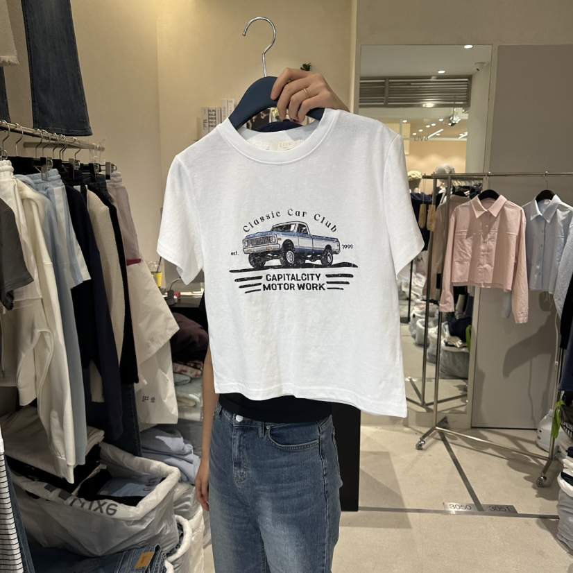 LIVU/MEMO CLASSIC韓國東大門直郵女裝新款26春夏T恤復古LIVU/MEMO CLASSICT恤