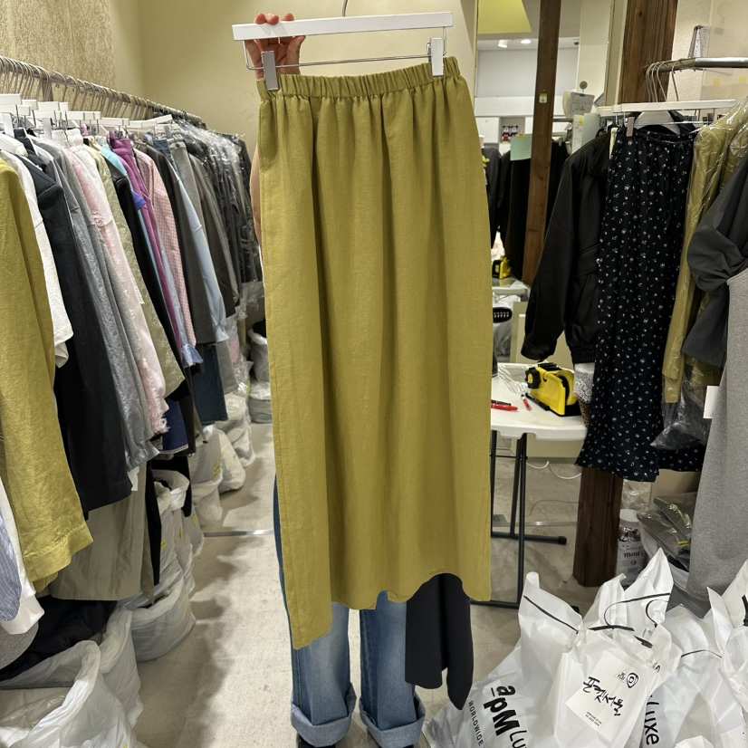 REFLAT韓國東大門代購女裝新款時尚職業熱賣26春夏長裙條紋REFLAT長裙