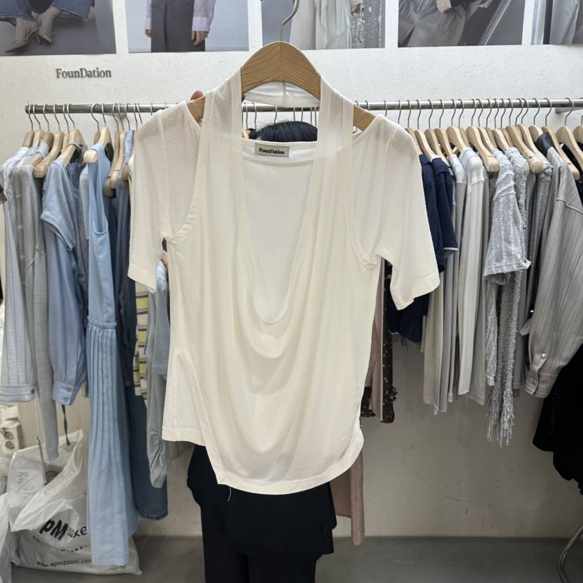 FOUNDATION韓國代購女士新款職業26春夏推薦時尚熱賣人氣T恤FOUNDATIONT恤