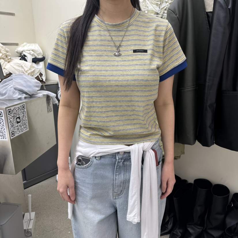 AMOEBA韓國直郵女士新款推薦時尚休閑熱賣26春夏職業人氣T恤AMOEBAT恤