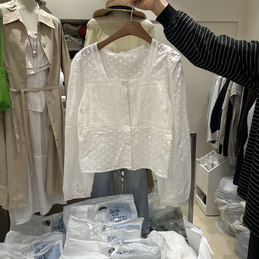 MELO韓國東大門代購女士新品休閑時尚職業熱賣襯衫蕾絲衫MELO襯衫/蕾絲衫