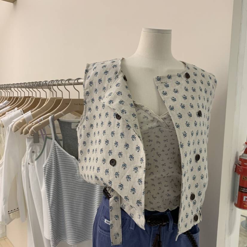 THEPLAN韓國直郵女裝新款職業26春夏人氣熱賣時尚馬甲亞麻THE PLAN馬甲