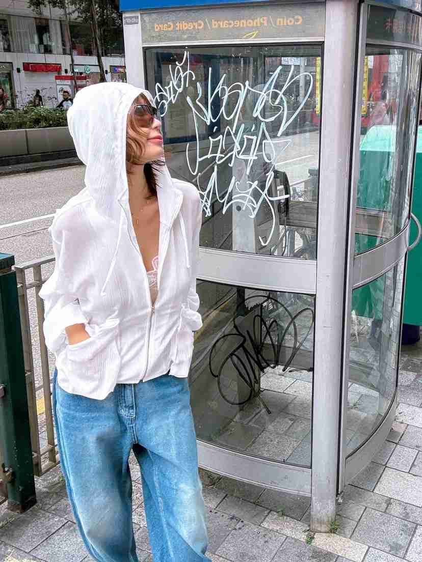 PARIS MATCH韓國東大門直郵女裝新品職業休閑人氣夾克透明PARIS MATCH夾克