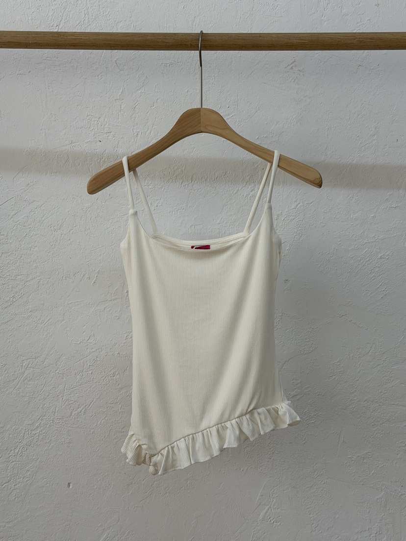 OURWAVE/OUR ROOM韓國代購女士新品時尚吊帶背心荷葉邊Our Wave/Our Room吊帶/背心