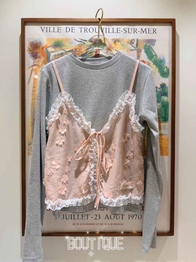 BOUTIQUE-L韓國直郵女士新品熱賣推薦26春夏時尚長袖T恤BOUTIQUE-L長袖T恤