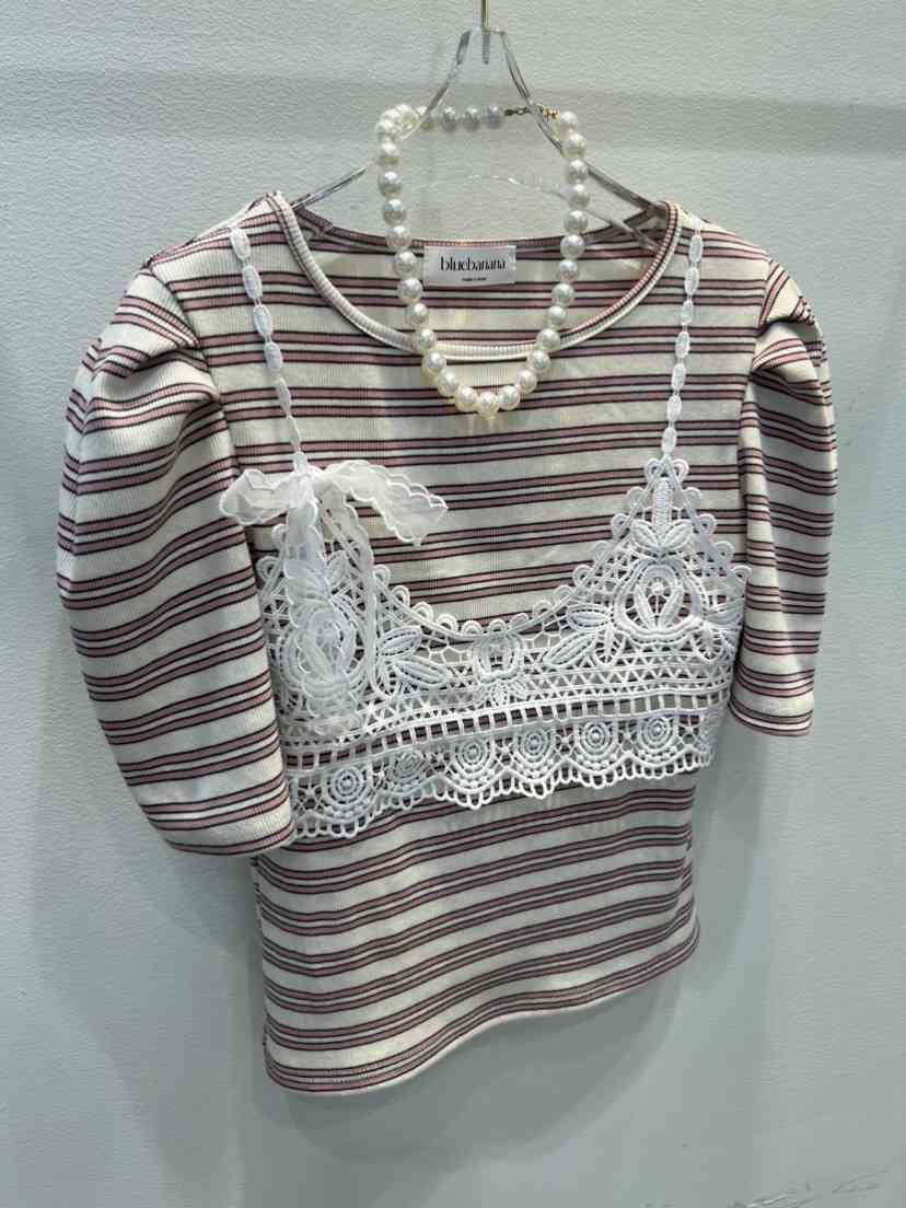 BLUE BANANA韓國東大門直郵女裝新款休閑T恤不含項鏈假兩件BLUE BANANAT恤