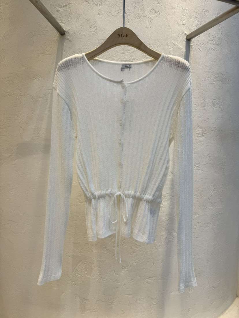 RIAH韓國代購女士新款推薦26春夏休閑熱賣針織衫腰帶亞麻RIAH針織衫