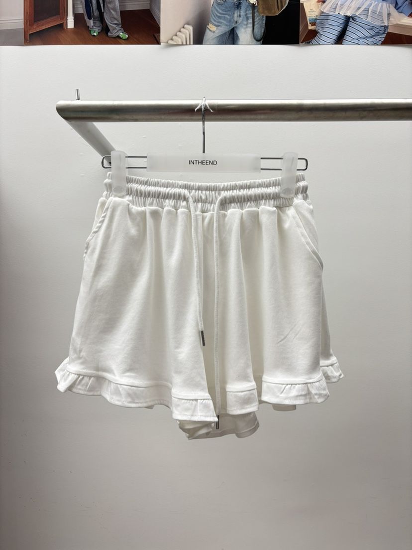INTHEEND韓國直郵實拍女裝新品推薦職業熱賣人氣短褲荷葉邊INTHEEND短褲