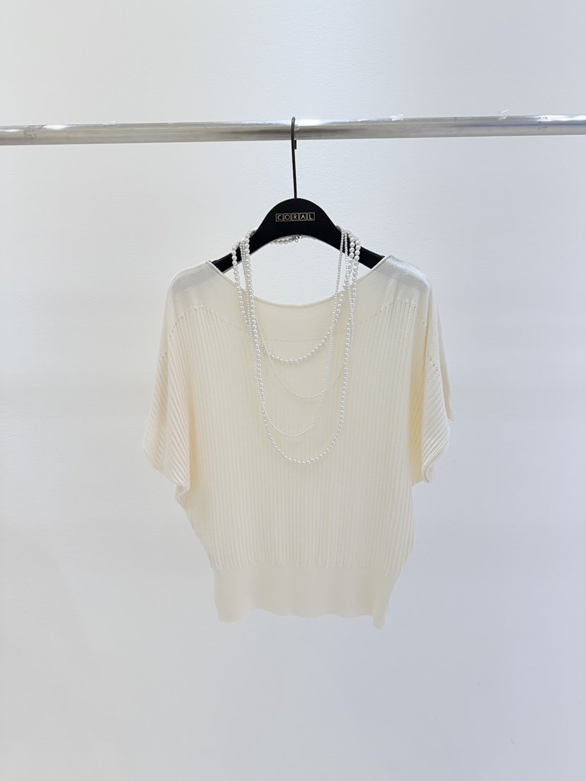 CORAL東大門直郵女士新品時尚職業26春夏針織衫不含項鏈船領CORAL針織衫