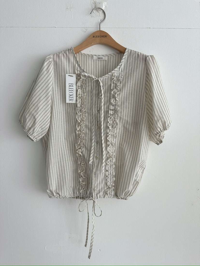 BLEECKER韓國直郵女士新款職業真品時尚休閑人氣襯衫蕾絲衫BLEECKER襯衫/蕾絲衫