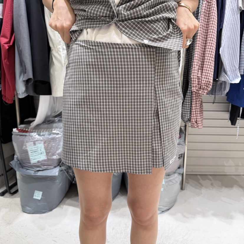 BRICKLANE韓國直郵女士新品職業26春夏真品時尚裙褲格子開衩BRICKLANE裙褲