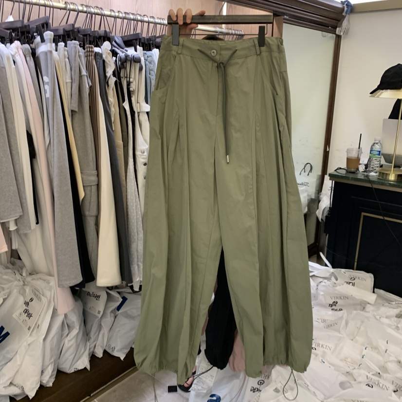 VIRKIN東大門直郵女士新款時尚熱賣休閑推薦休閑褲尼龍褶皺VIRKIN休閑褲