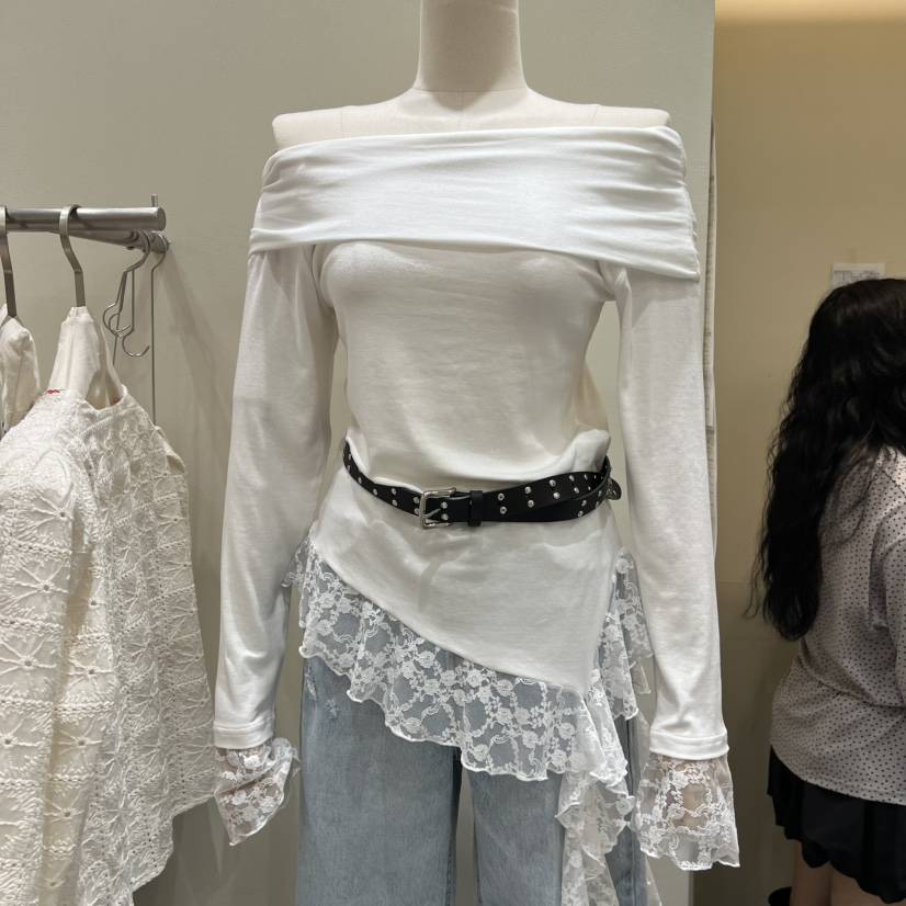 BY FLOW東大門代購女士新款休閑熱賣職業長袖T恤不含腰帶BY FLOW長袖T恤