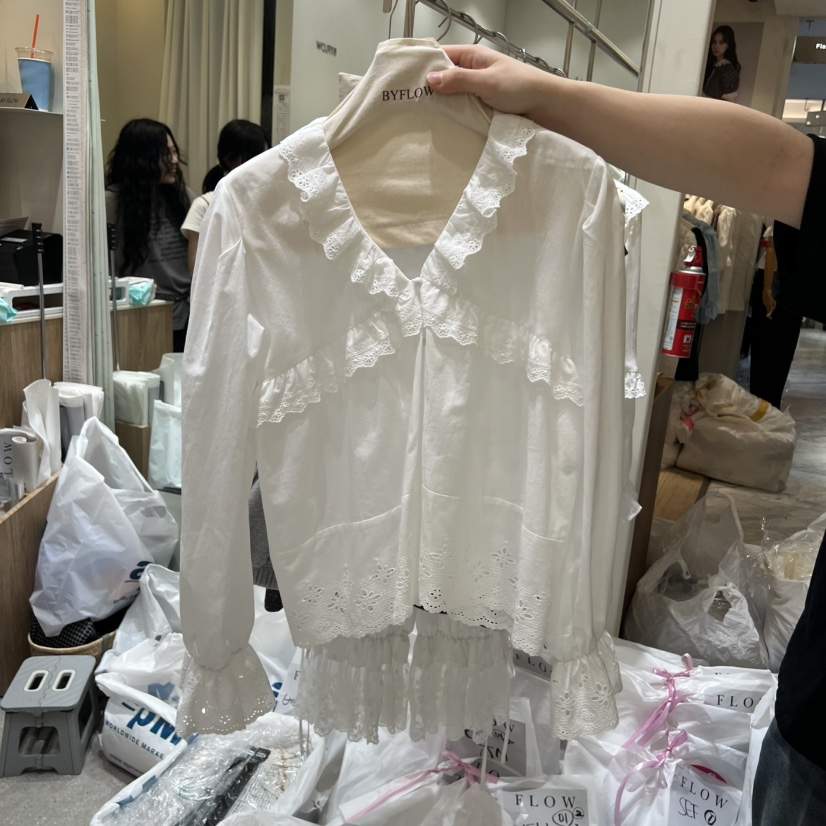 BY FLOW東大門實拍女裝新品休閑人氣職業26春夏襯衫蕾絲衫BY FLOW襯衫/蕾絲衫