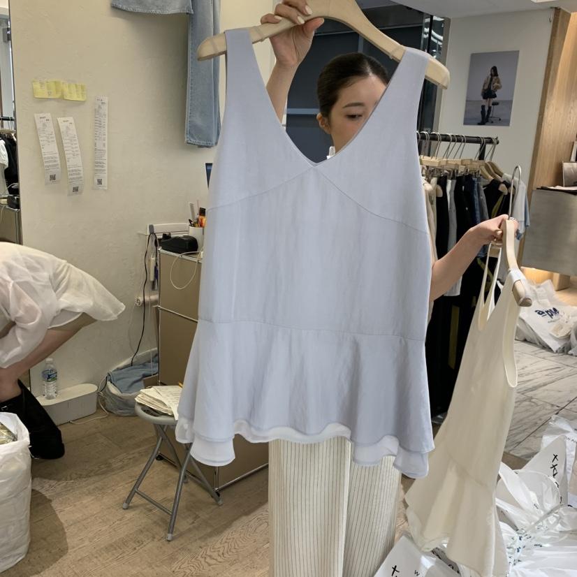 W AND J韓國代購女士新款真品熱賣職業時尚休閑吊帶背心W AND J吊帶/背心