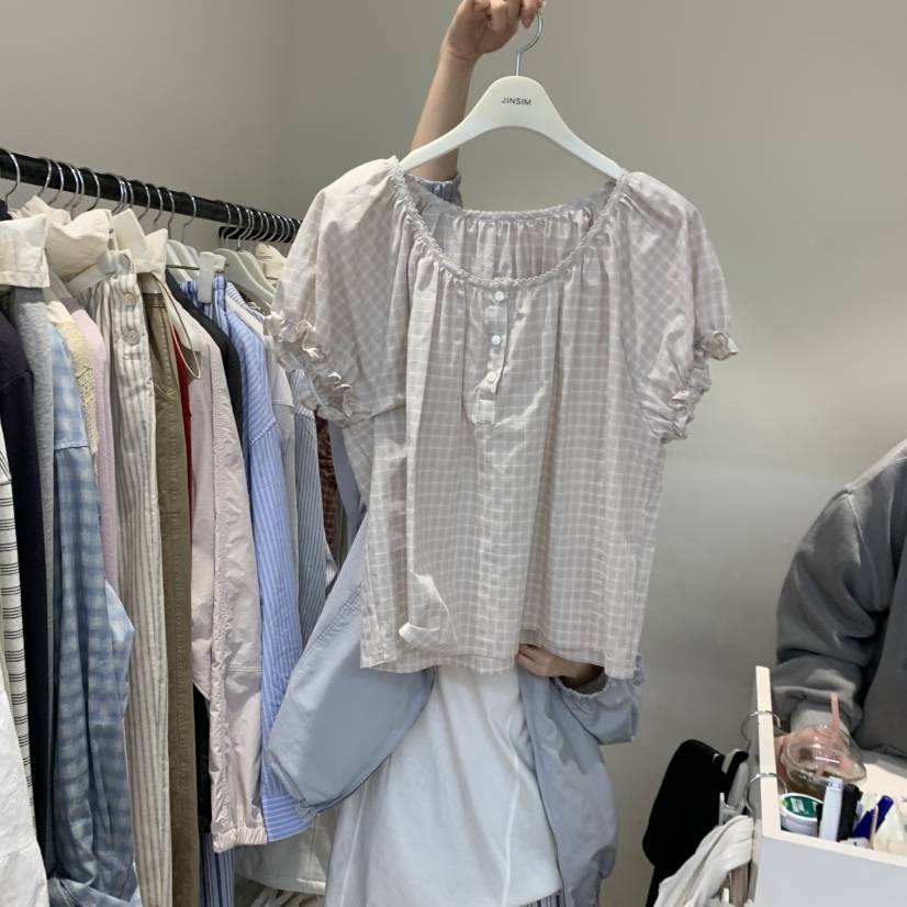 JINSIM韓國直郵女裝新款26春夏人氣真品時尚休閑襯衫蕾絲衫JINSIM襯衫/蕾絲衫