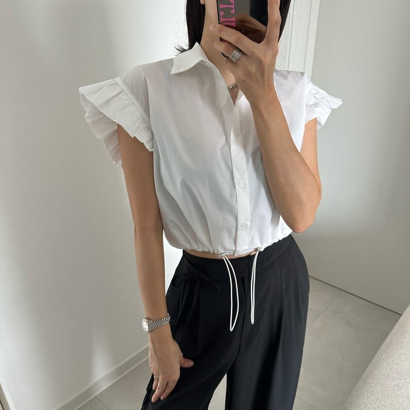 SOUIT東大門實拍女士新款推薦人氣真品職業襯衫蕾絲衫荷葉邊SOUIT by mabel-L襯衫/蕾絲衫