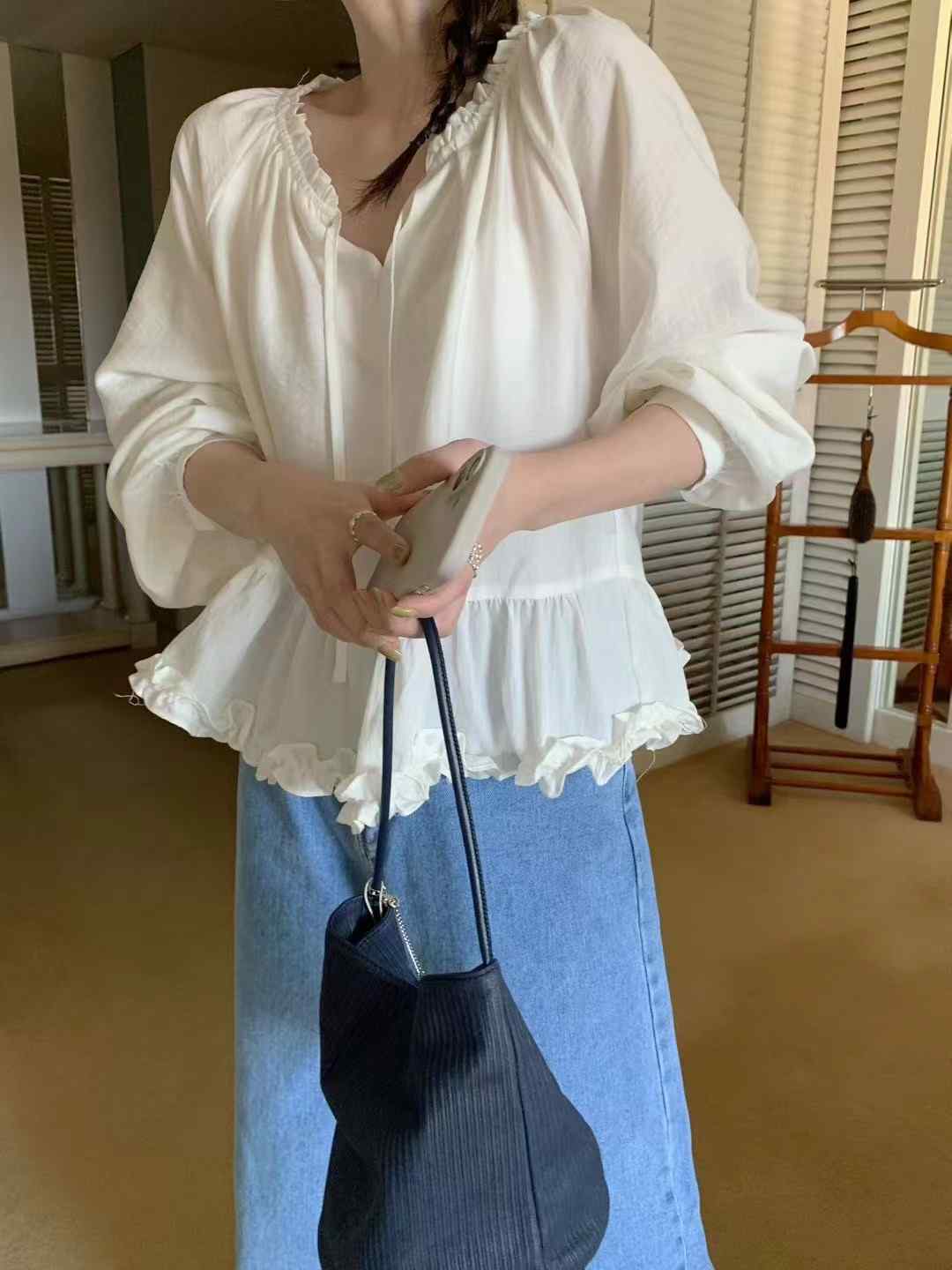 MELLOUNGE-멜라운지-T韓國代購女士新品真品襯衫蕾絲衫MELLOUNGE-2件起襯衫/蕾絲衫