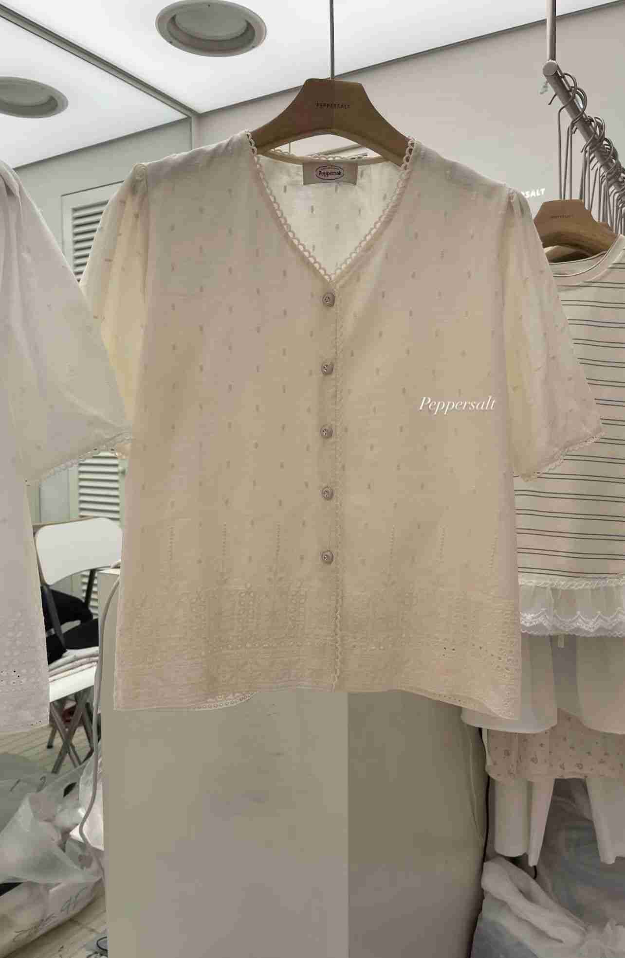 PEPPER 페페韓國直郵女士新品26春夏真品職業襯衫蕾絲衫PEPPER-SEOUL襯衫/蕾絲衫