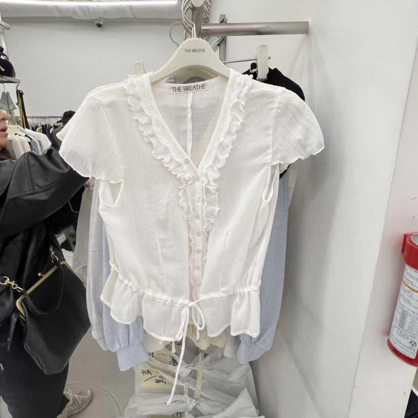 BREATHE東大門實拍女士新款26春夏真品職業推薦襯衫蕾絲衫BREATHE襯衫/蕾絲衫