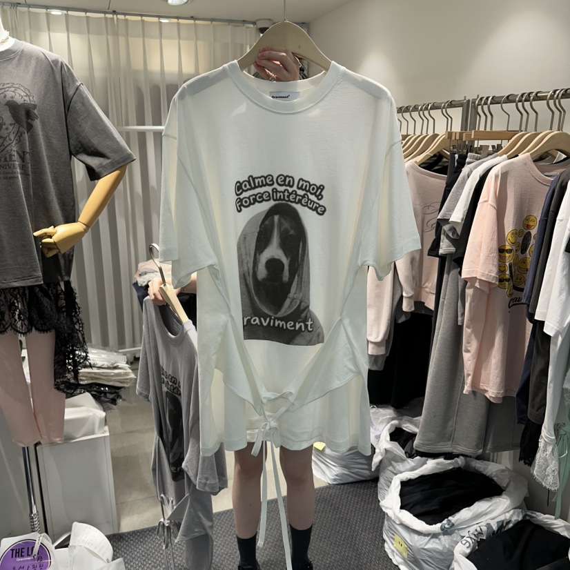 THE LOT韓國東大門直郵女裝新款時尚熱賣人氣休閑26春夏T恤THE LOT/	LOTT恤