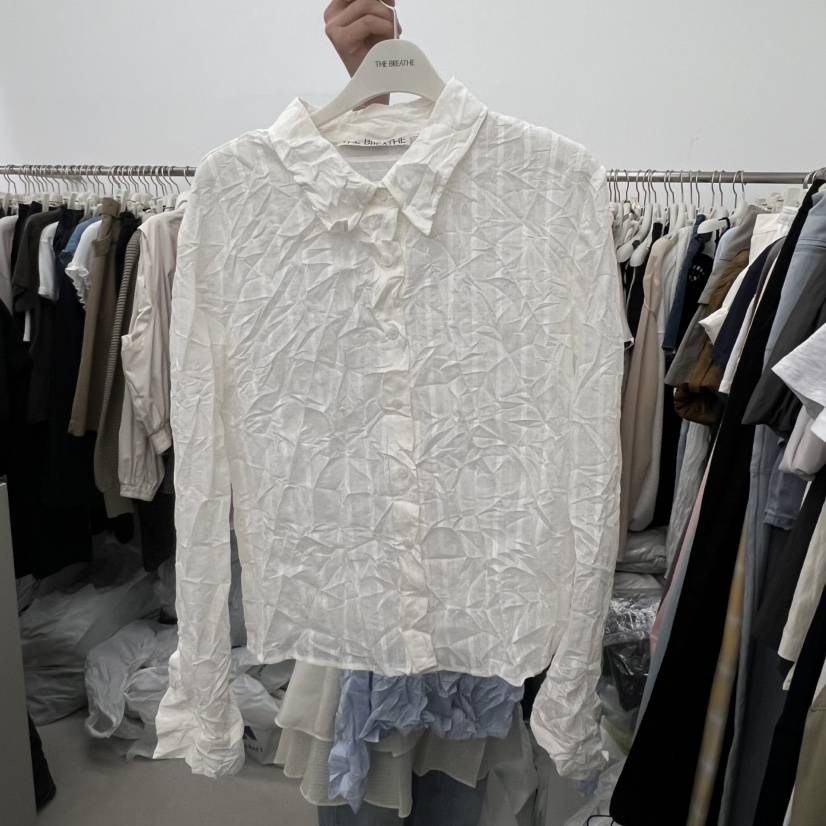 BREATHE韓國直郵女裝新品熱賣26春夏休閑職業時尚襯衫蕾絲衫BREATHE襯衫/蕾絲衫