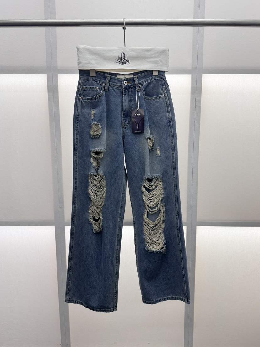 MILUI韓國東大門代購女裝新款職業休閑熱賣人氣26春夏牛仔褲MILUI牛仔褲