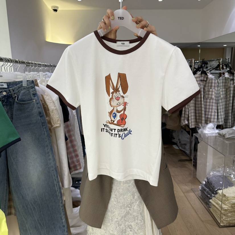 TED韓國東大門代購女裝新品推薦熱賣26春夏職業T恤兔子復古TEDT恤