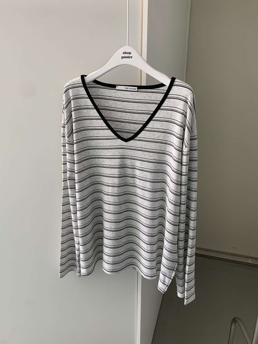 SHOP POSTER韓國直郵女裝新款時尚職業人氣休閑針織衫條紋SHOP_POSTER針織衫