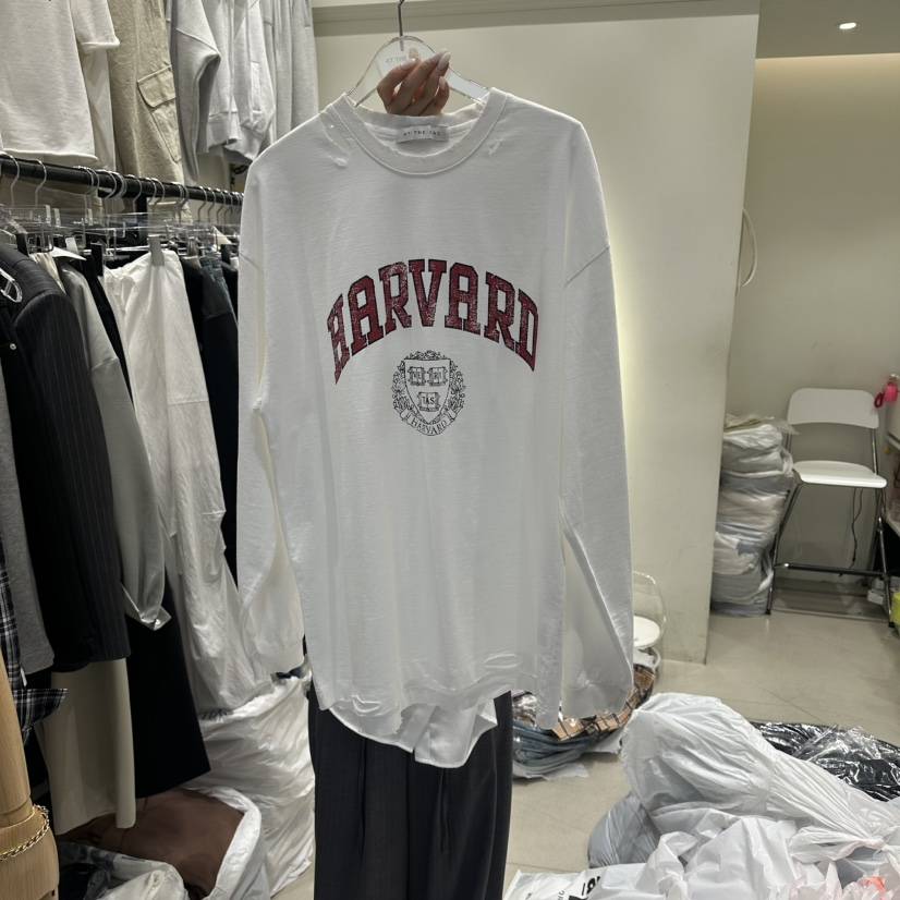 AT THE END韓國直郵實拍女士新品26春夏熱賣職業長袖T恤AT THE END長袖T恤