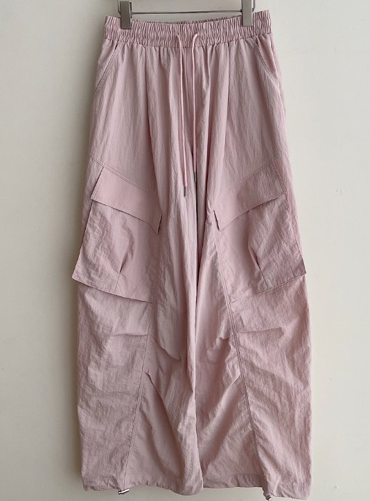 MINIQUEENS韓國直郵實拍女士新款26春夏休閑褲防風衣口袋MINIQUEENS休閑褲