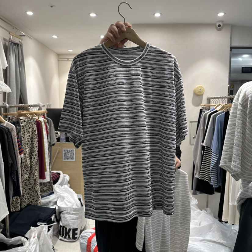 J.BALLOON韓國東大門代購女士新款休閑職業推薦T恤天絲條紋J.BALLOONT恤