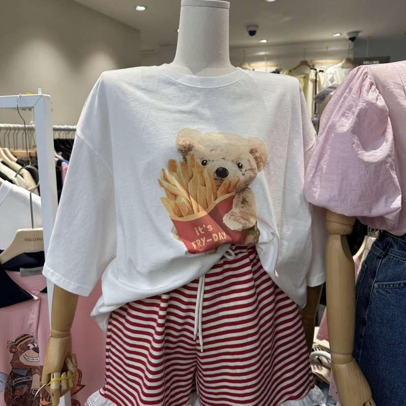 DELLING韓國直郵實拍女裝新款時尚熱賣休閑人氣職業26春夏T恤DELLINGT恤