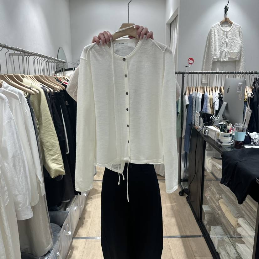 DDAY韓國東大門直郵女裝新款休閑26春夏推薦針織衫含脖帶DDAY針織衫