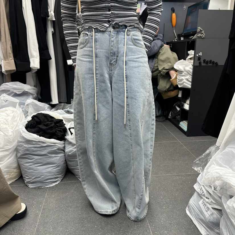 A-DEL韓國直郵實拍女裝新品職業熱賣休閑時尚26春夏牛仔褲A-DEL牛仔褲