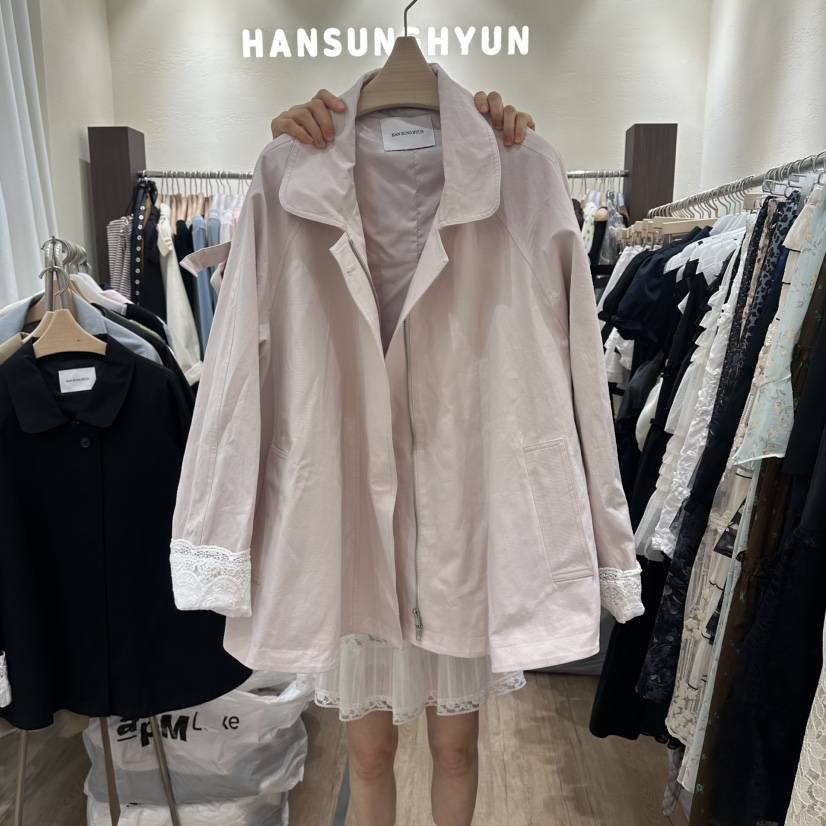 HANSUNGHYUN韓國直郵女士新款時尚休閑推薦人氣職業夾克蕾絲HANSUNGHYUN夾克