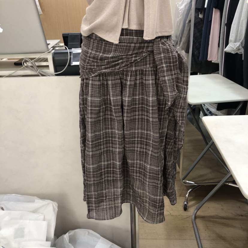 VILLABUTTON韓國代購女士新款時尚26春夏推薦套裝格子圍巾VILLABUTTON套裝