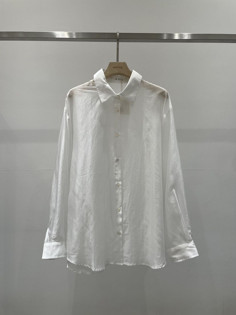 RE STYLE-Q韓國代購女士新款熱賣26春夏襯衫蕾絲衫天絲RE STYLE襯衫/蕾絲衫