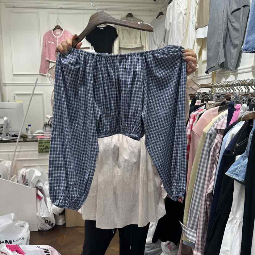 J.RITZY韓國代購女士新品職業休閑26春夏襯衫蕾絲衫格紋J.RITZY襯衫/蕾絲衫