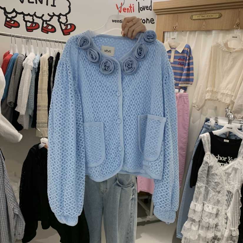 VENTI韓國直郵實拍女士新品時尚26春夏人氣休閑夾克花朵開衫VENTI夾克