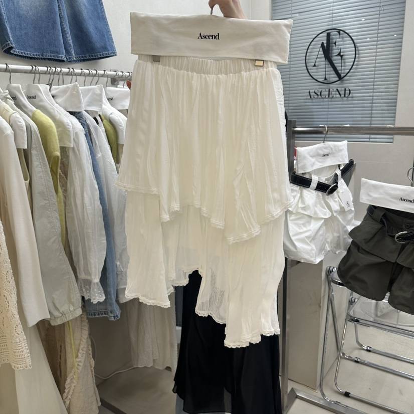 ASCEND韓國代購女士新款人氣職業熱賣半身裙中短裙多層褶皺ASCEND半身裙/中短裙