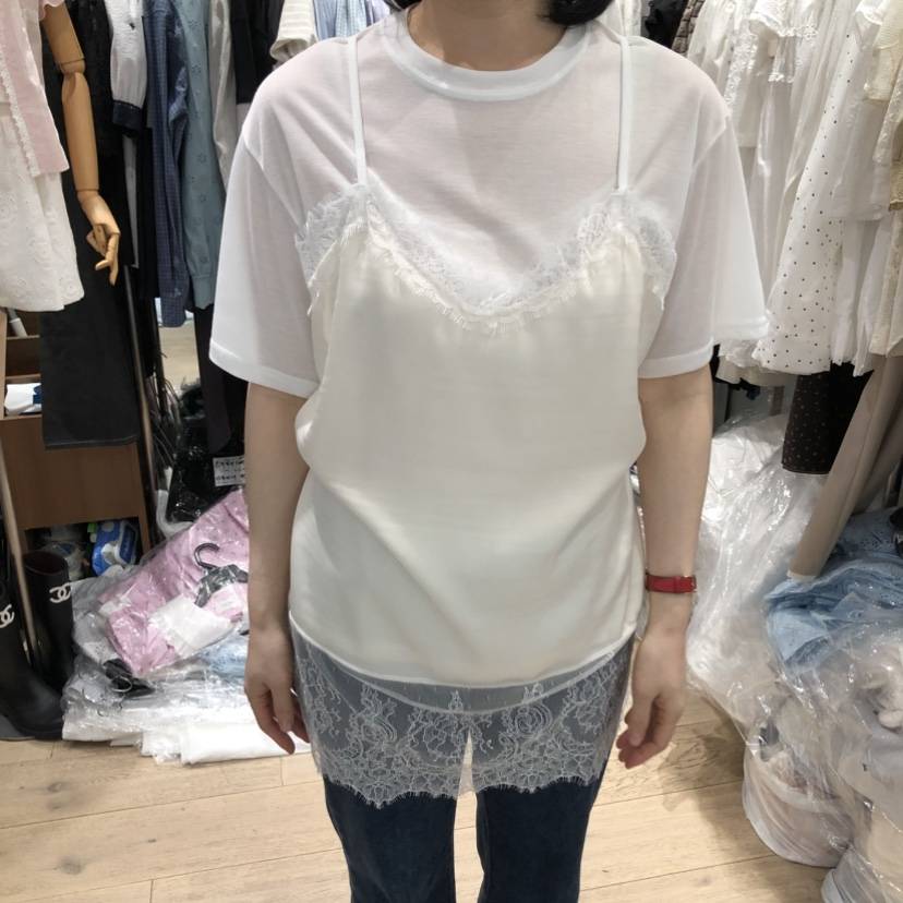 OGI韓國東大門代購女裝新品時尚休閑人氣職業T恤假兩件緞面FLat OGIT恤