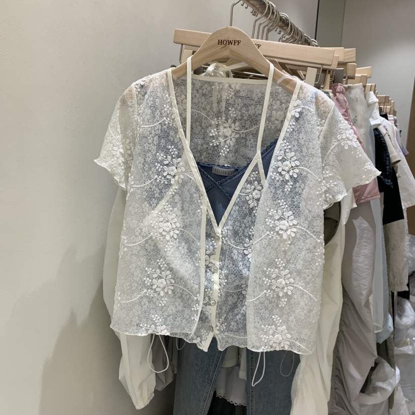 HOWFF韓國代購女裝新款人氣職業推薦襯衫蕾絲衫假兩件套裝HOWFF襯衫/蕾絲衫
