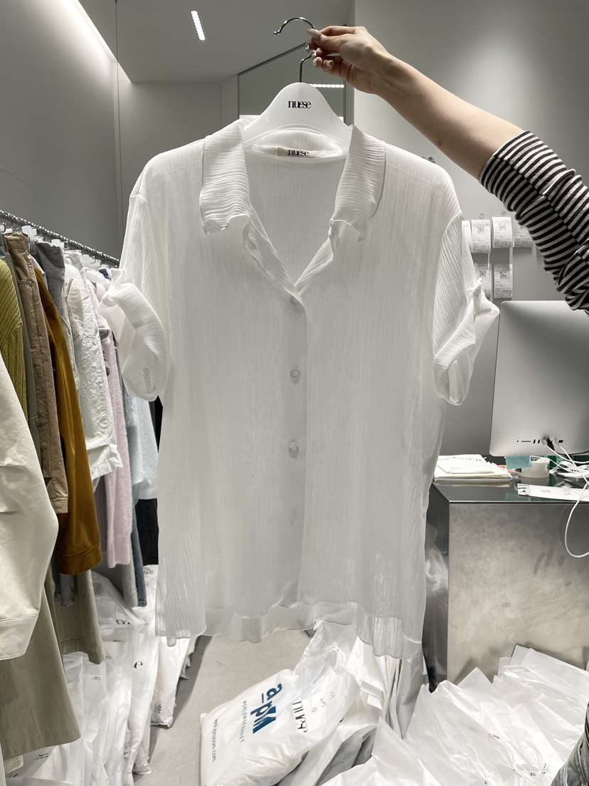 NUESE韓國直郵實拍女士新款熱賣職業時尚26春夏襯衫蕾絲衫NUESE襯衫/蕾絲衫